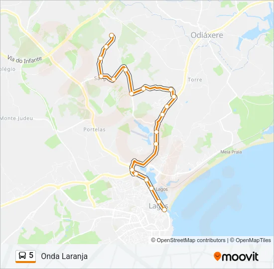 5 Bus Line Map