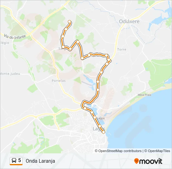 5 Bus Line Map