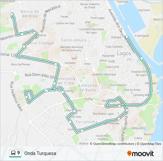 9 Bus Line Map