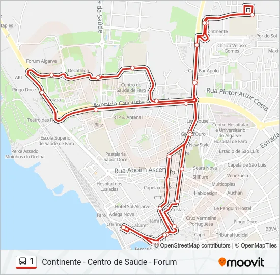 1 Bus Line Map