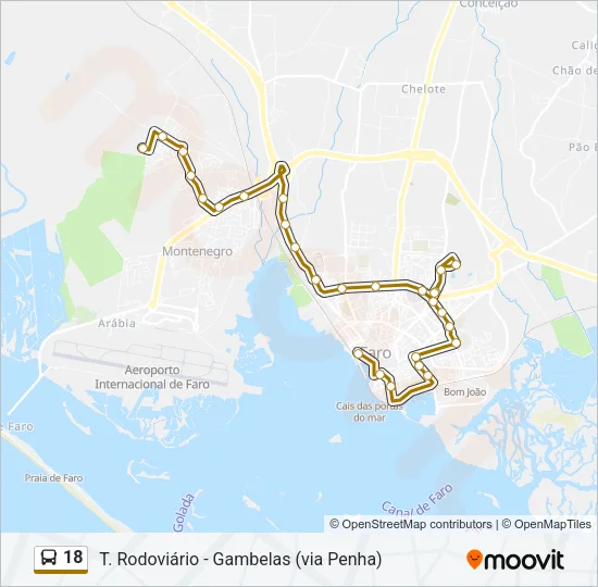 18 Bus Line Map