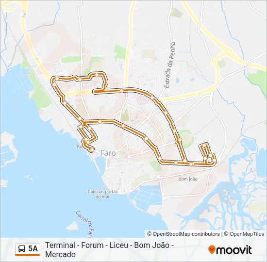 5A Bus Line Map