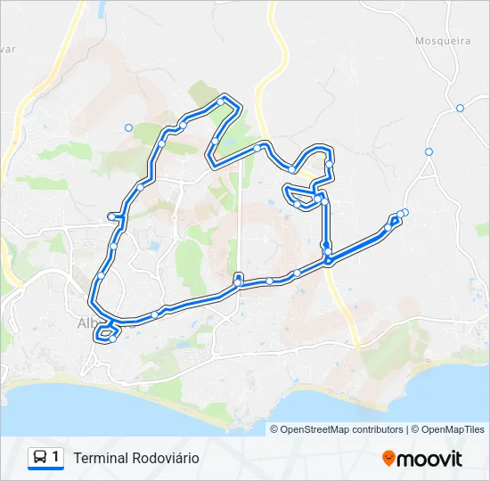 1 Bus Line Map