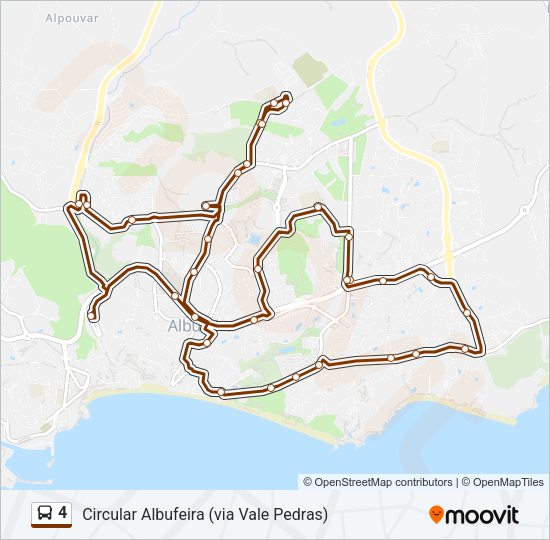 Mapa da linha do autocarro 4.