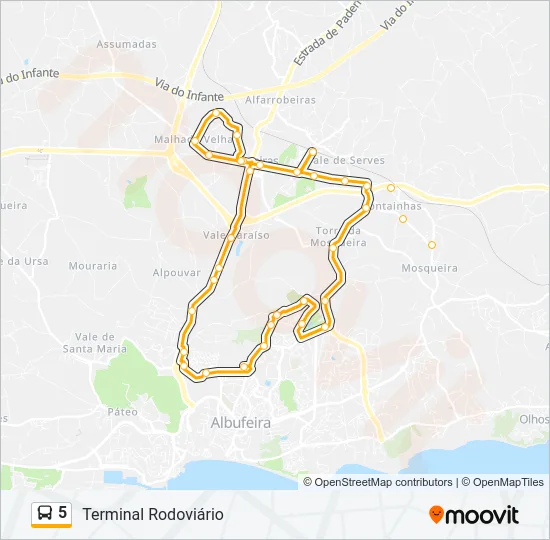 5 Bus Line Map