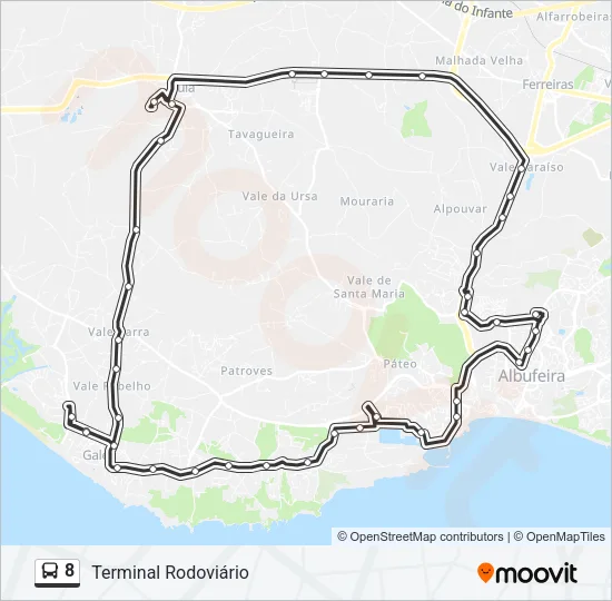 8 Bus Line Map