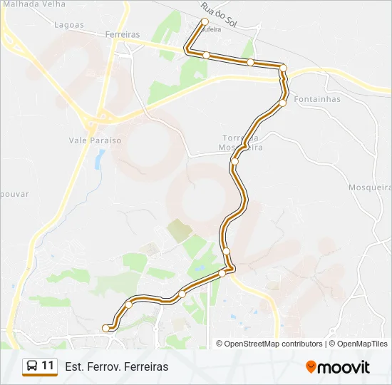 11 Bus Line Map