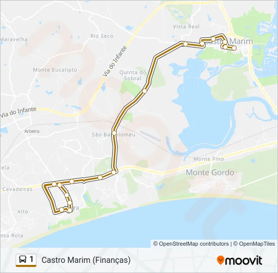 1 Bus Line Map