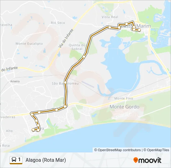1 Bus Line Map