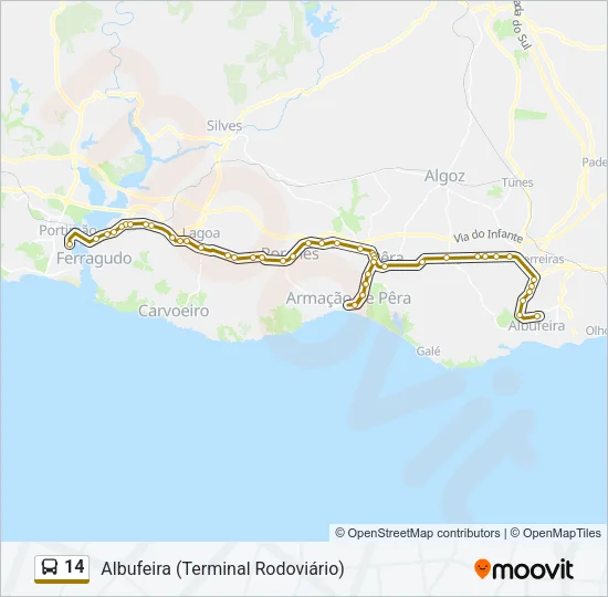 14 Bus Line Map