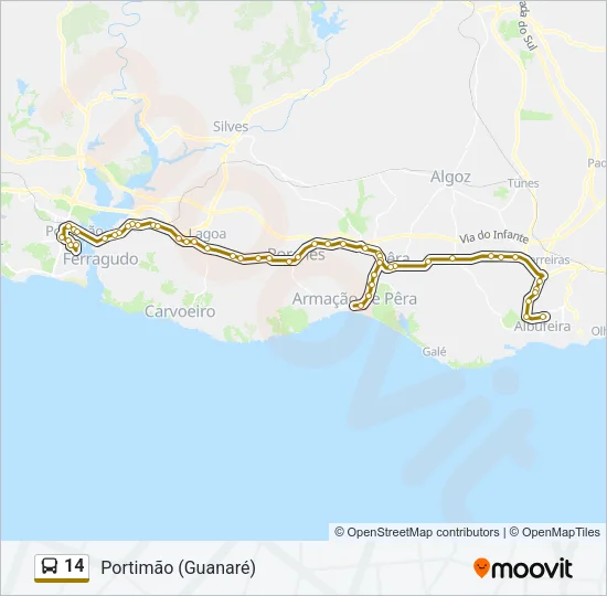 14 Bus Line Map
