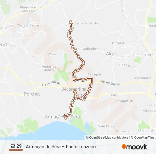 29 Bus Line Map