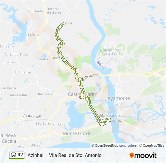 32 Bus Line Map