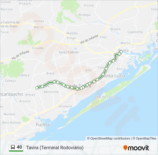 40 Bus Line Map