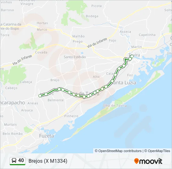 40 Bus Line Map