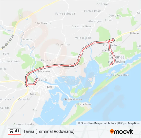 41 Bus Line Map