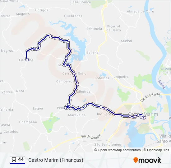 44 Bus Line Map