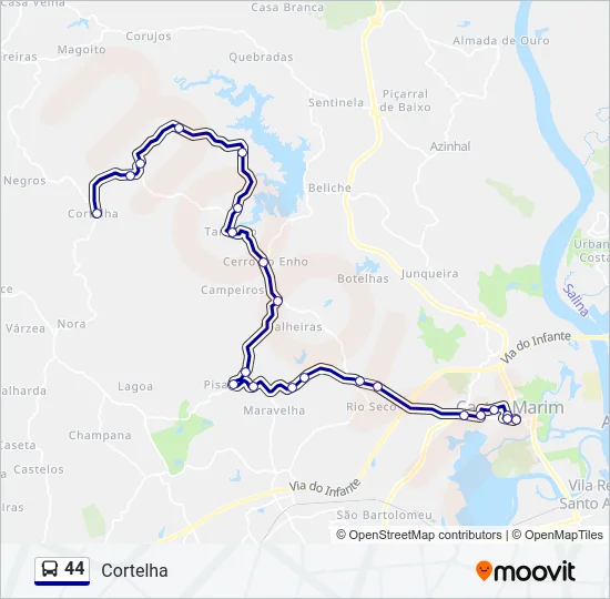 44 Bus Line Map