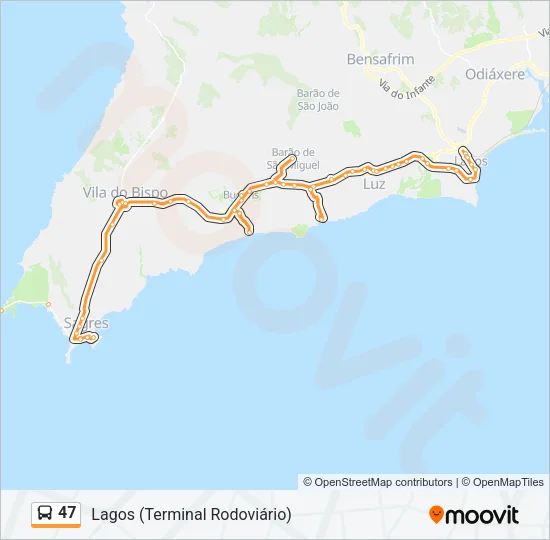 47 Bus Line Map