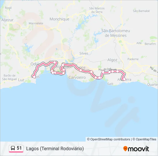 51 Bus Line Map
