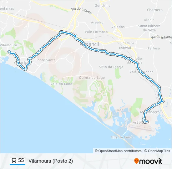 55 Bus Line Map
