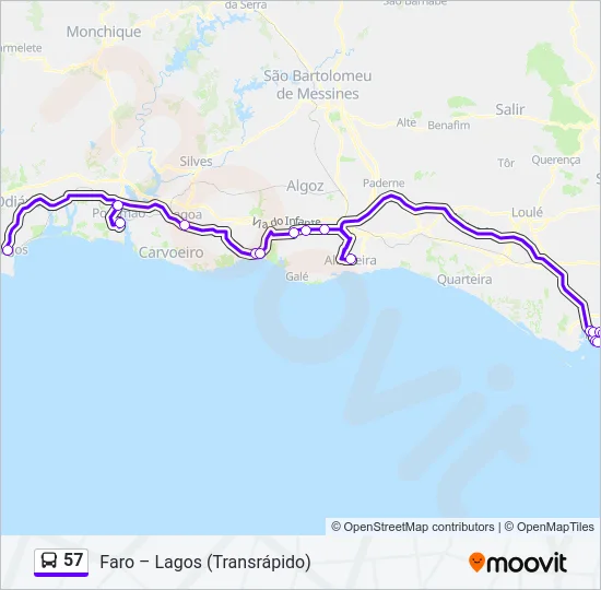 57 Bus Line Map