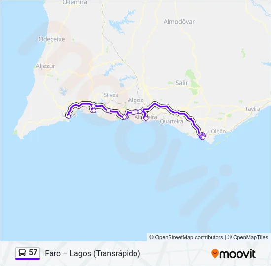 57 Bus Line Map