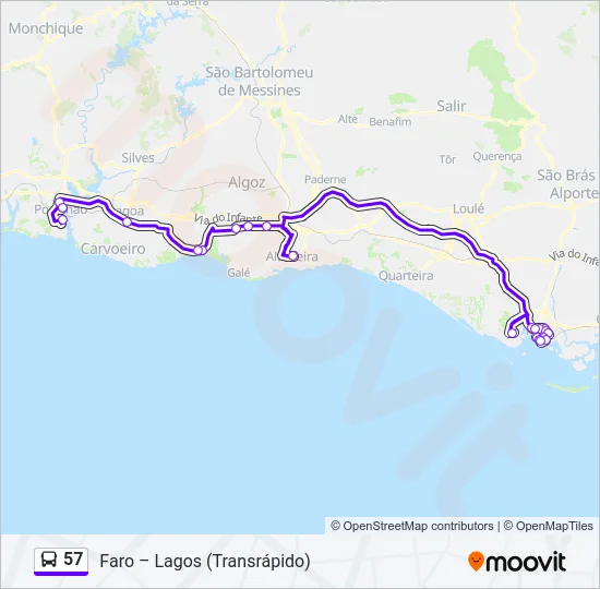 57 Bus Line Map