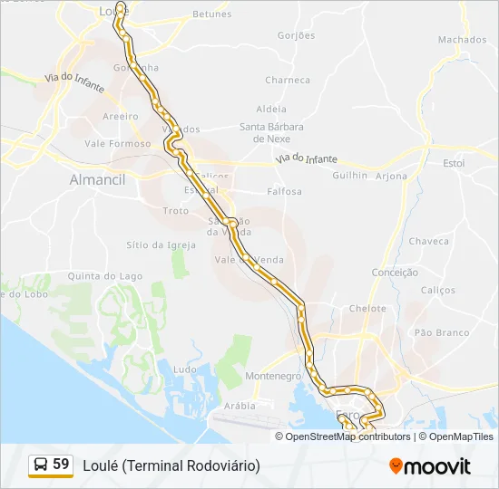 59 Bus Line Map