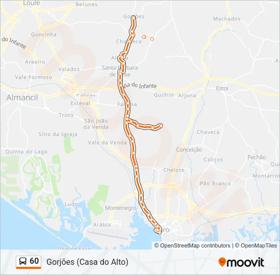 60 Bus Line Map