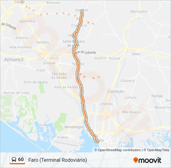 60 Bus Line Map