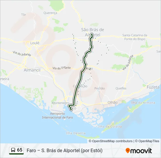 65 Bus Line Map