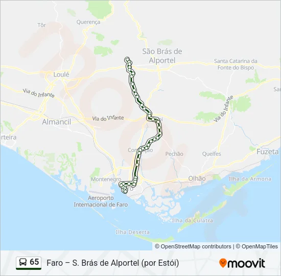 65 Bus Line Map