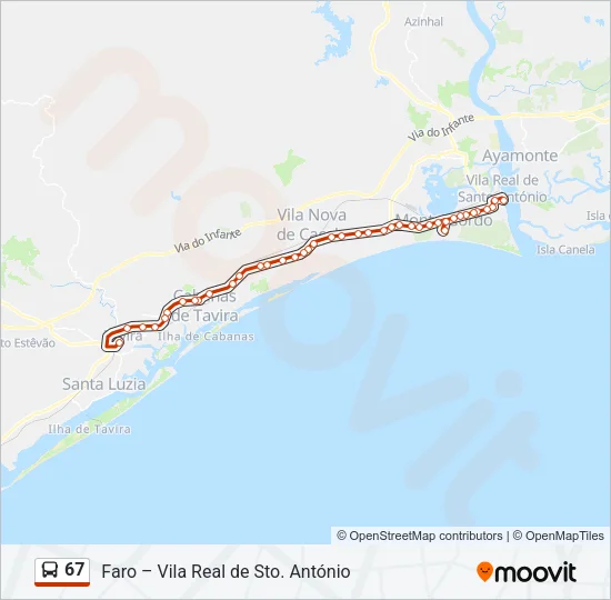 67 Bus Line Map