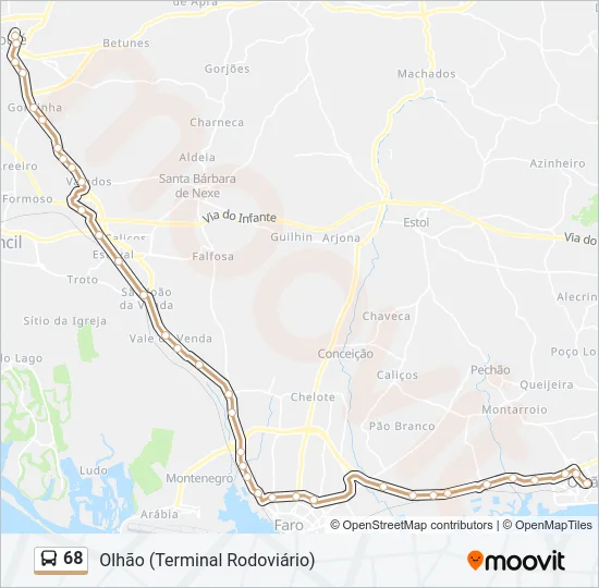 68 Bus Line Map
