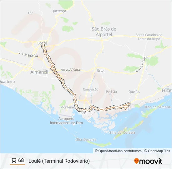 68 Bus Line Map
