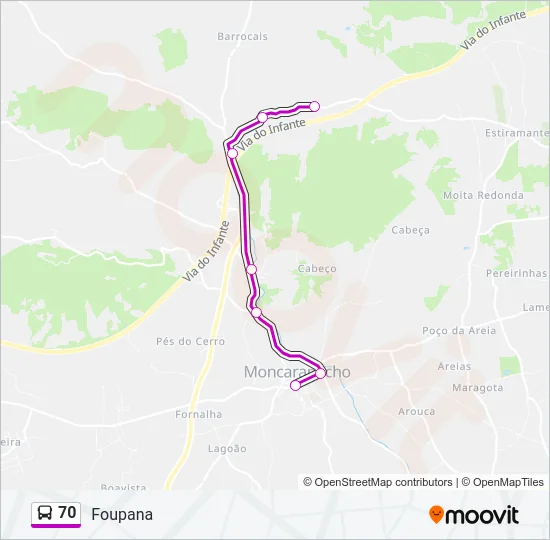 70 Bus Line Map