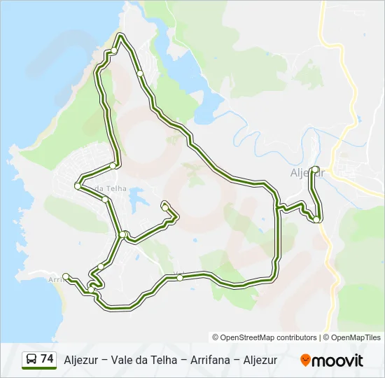 74 Bus Line Map