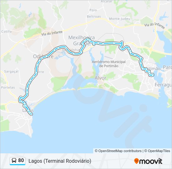 80 Bus Line Map