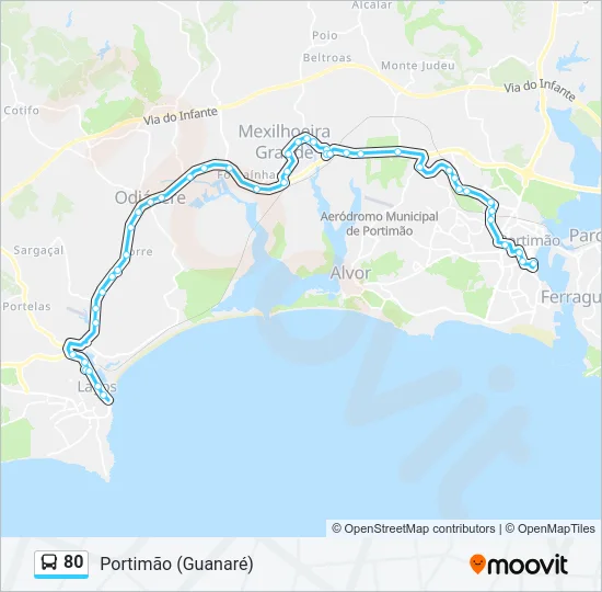 80 Bus Line Map