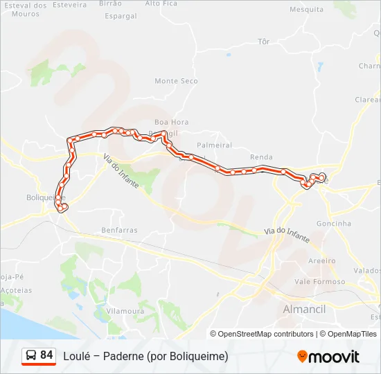 84 Bus Line Map