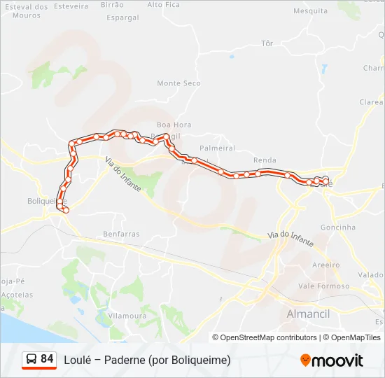 84 Bus Line Map