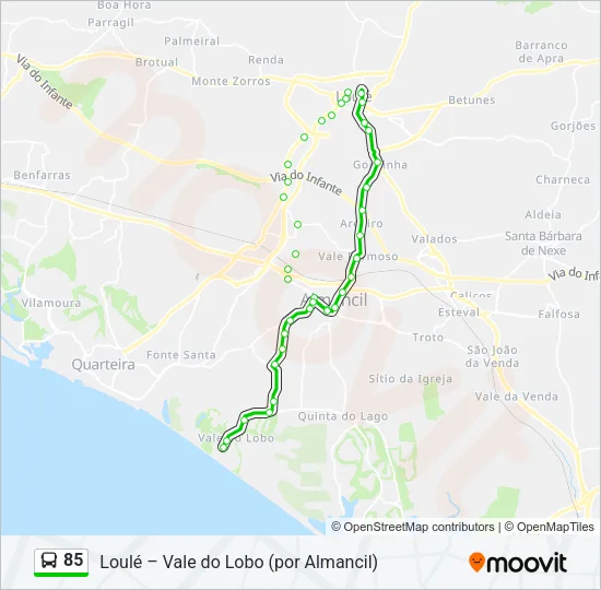 85 Bus Line Map