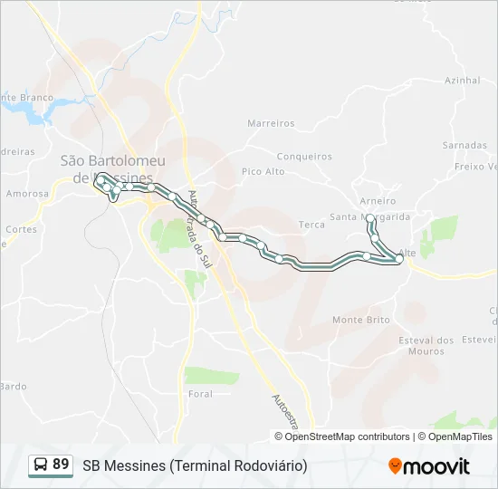 89 Bus Line Map