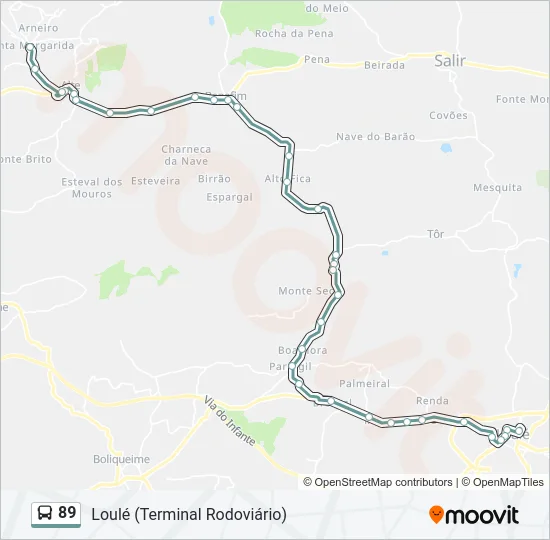 89 Bus Line Map