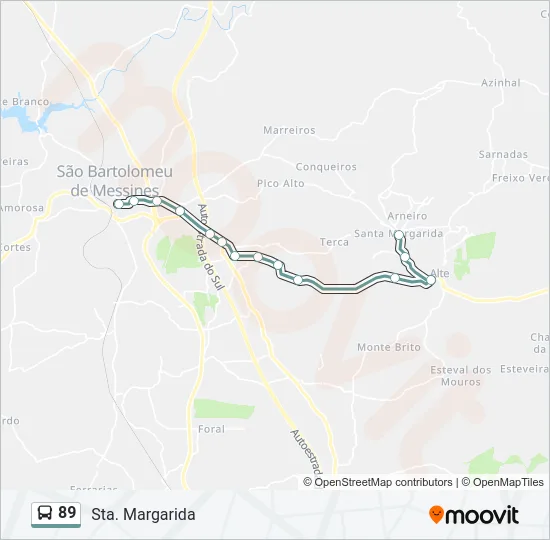 89 Bus Line Map