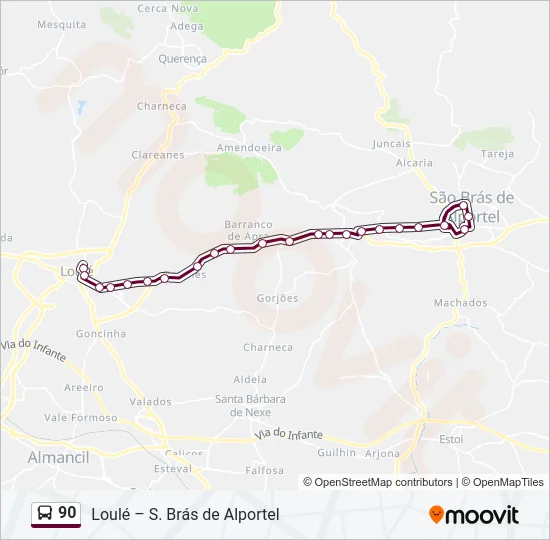 90 Bus Line Map