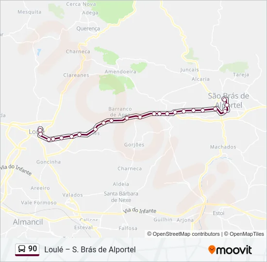 90 Bus Line Map
