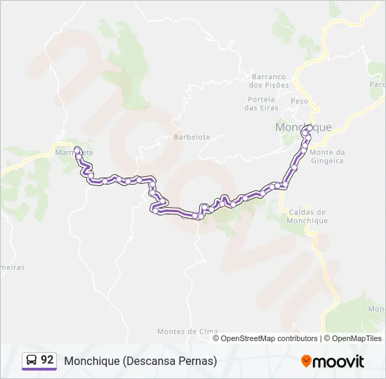 92 Bus Line Map