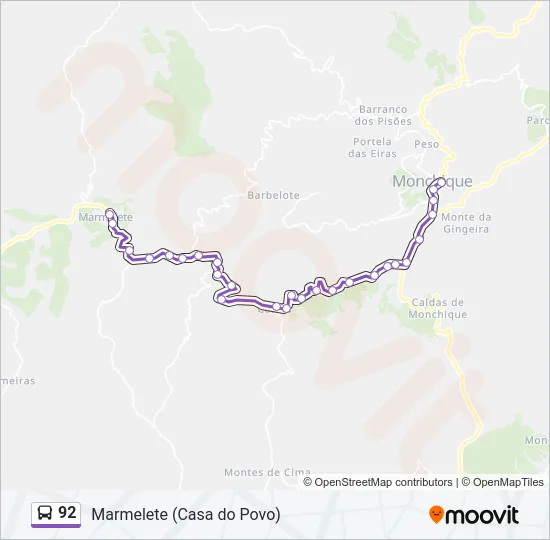 92 Bus Line Map